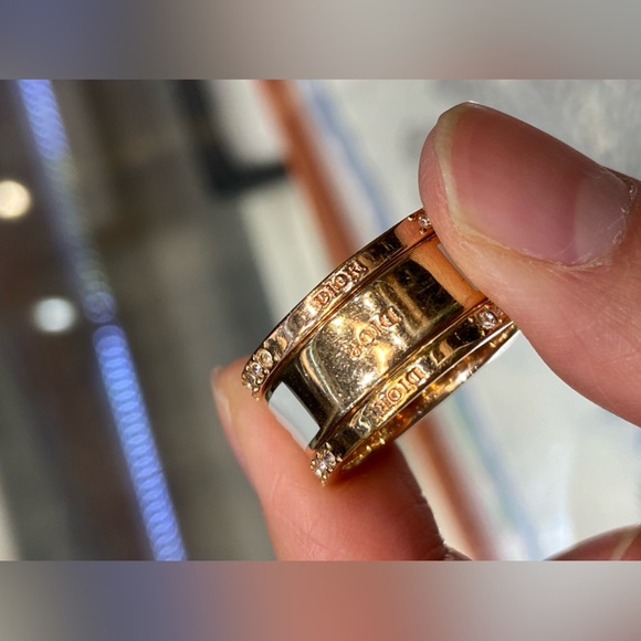 Christian Dior Code Ring Set Mint Green Crystals Bands Size M 52 US 6 - Picture 2 of 14